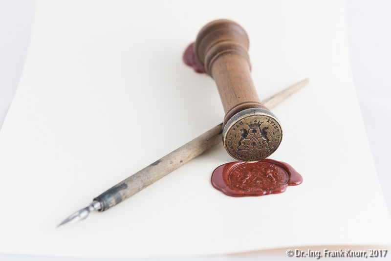 Siegel des Tuchmachergewerks zu Peitz 1828, Quelle: diese Webseite
